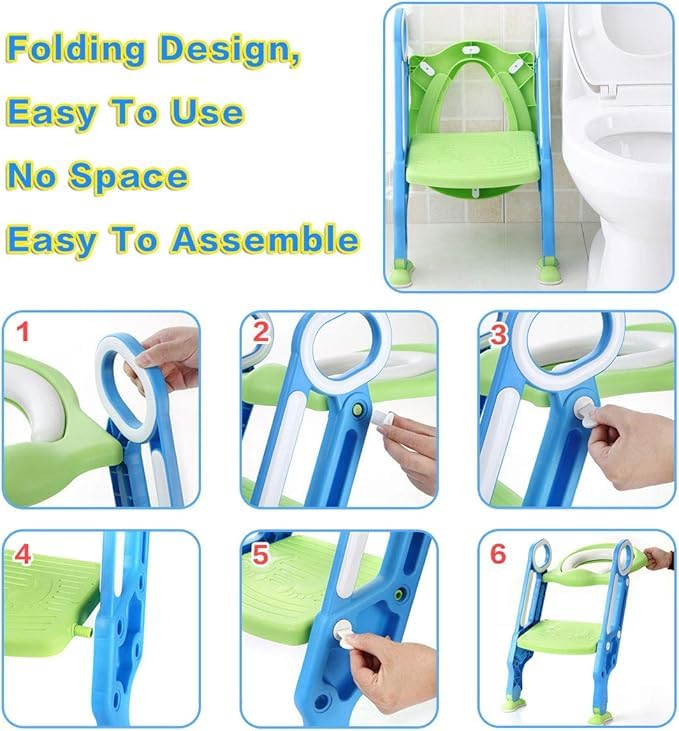 Drumstone 2 IN 1 KIDS/TODDLER POTTY TOILET SEAT WITH STEP STOOL LADDER (MULTICOLOUR) 3