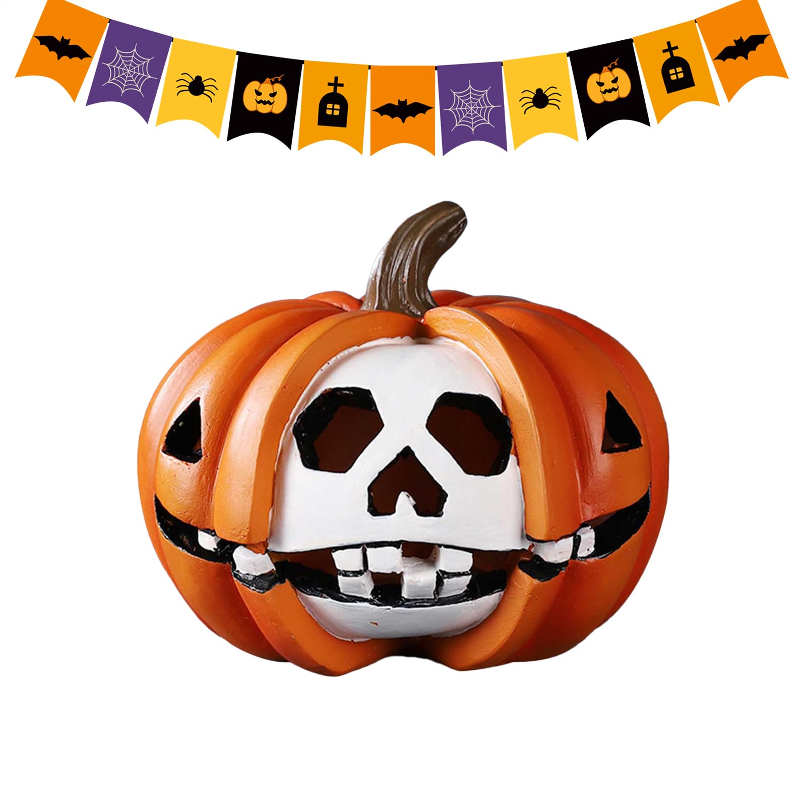 Ornement Crâne Halloween Résine Finition Réaliste Anti Choc Table