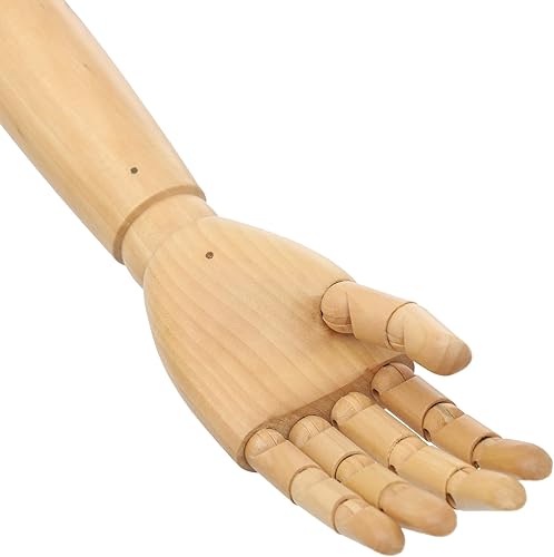 Miniatura 9 de Vestido de maniquí femenino con cabeza desmontable y brazos de madera ajustables, cubierta de lino y base de metal dorado, altura ajustable de 55 a