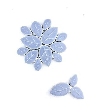 Sai Mosaic Art Mix Size Blue Floral Ceramic Mosaic Tiles 100 Gm Pack.