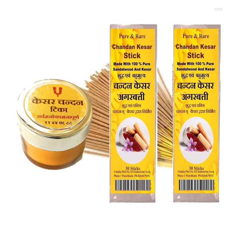 SnapSnop Kesar Chandan Ready to use Tika/Tilak 8G + Kesar Chandan Agarbatti Sticks 30 Pieces-picture-27