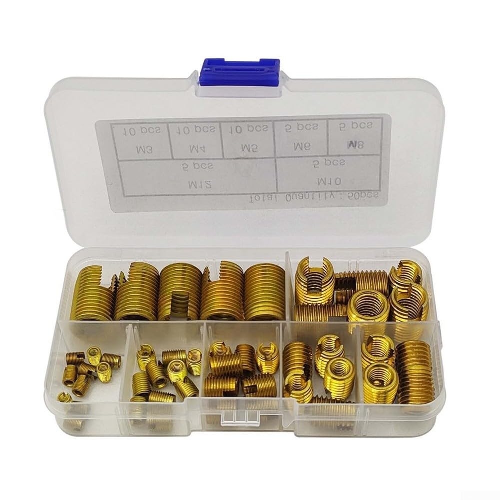 50 Pcs Self-Tapping Inserts Kit 7 Sizes Thread Repair