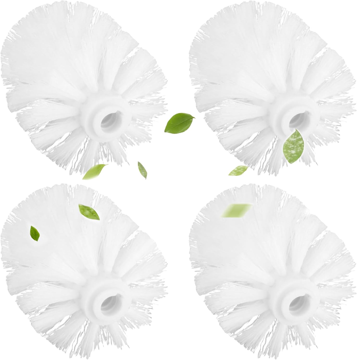 Midyrrg 4pcs Toilet Brush Head Replacement White Antibacterial
