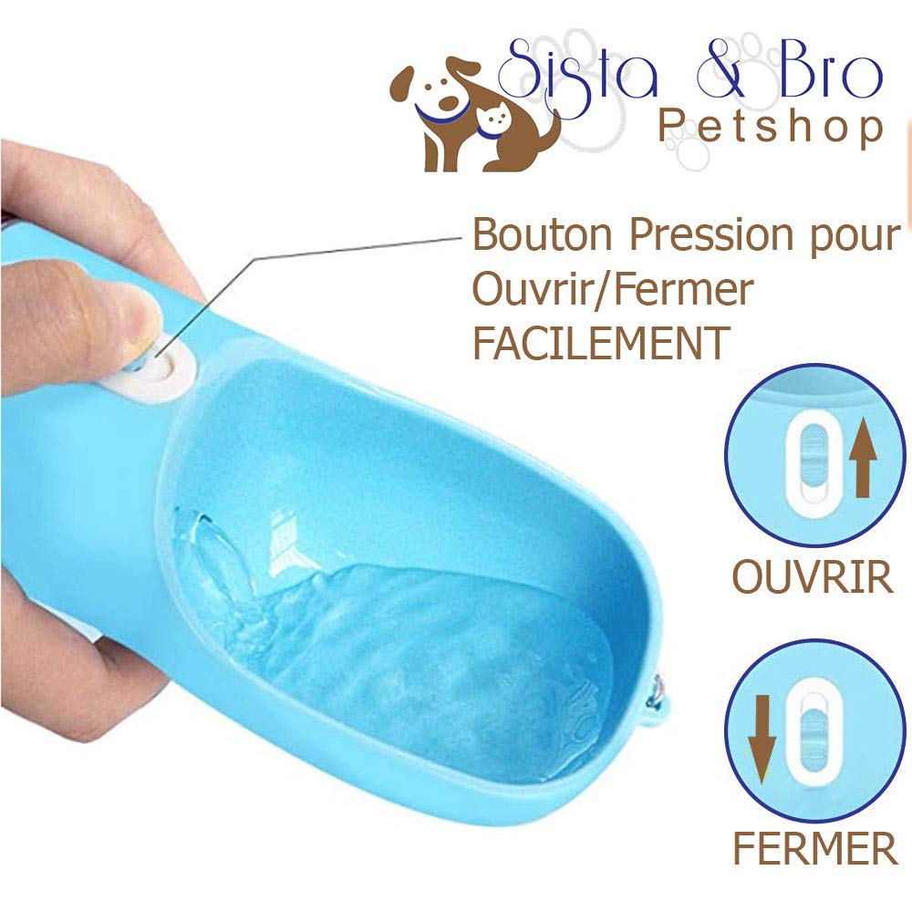 Gourde 2 En 1 Pour Chien Et Chat - 460ml Avec Gamelle Intégrée, étanche, Pliable, Sangle De Transport, Vert - 4