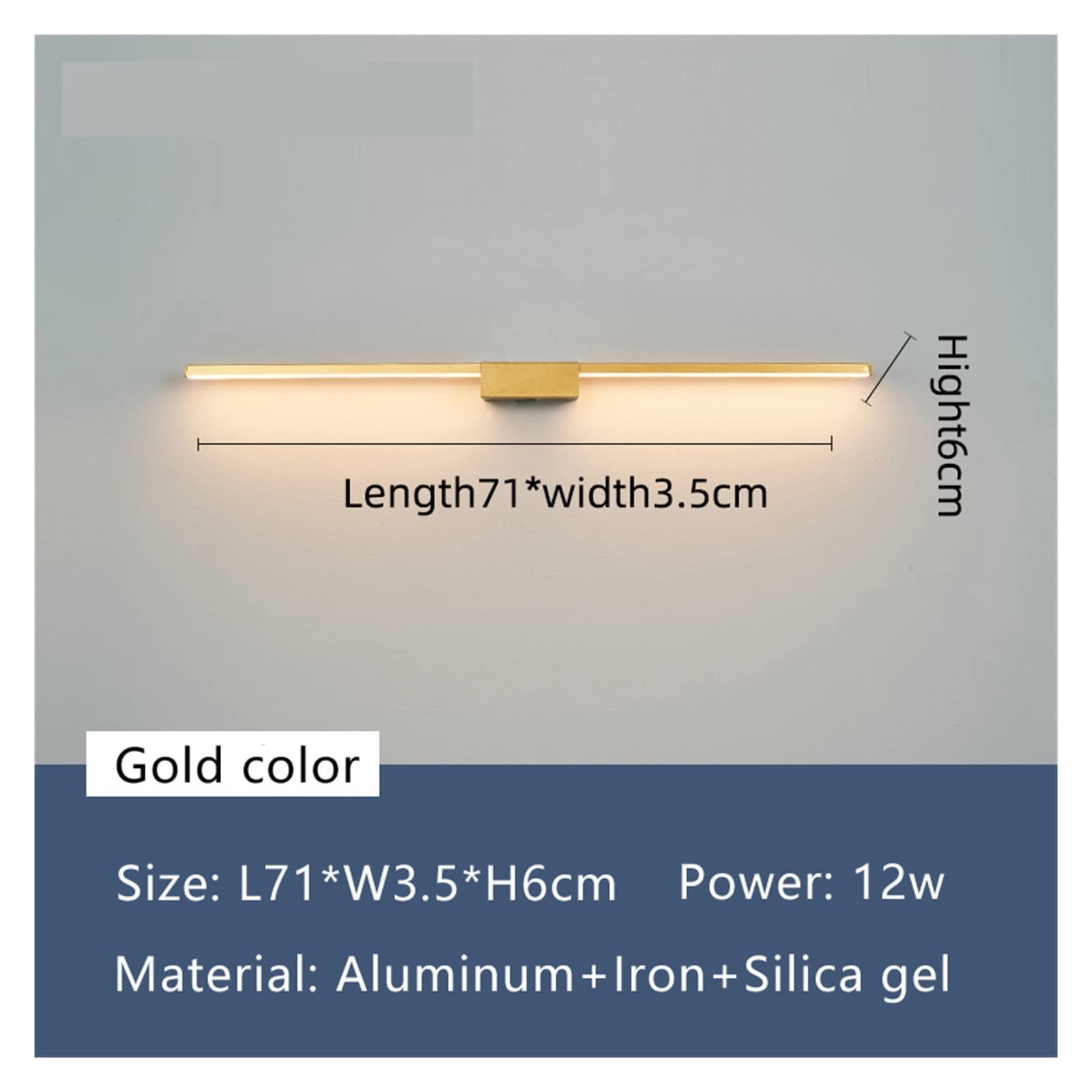 Światło obrazu z pilotem Oświetlenie lustra łazienkowego LED Nowoczesna lampa ścienna 19W-27W L70 90 110cm Oświetlenie toaletki naściennej Bezprzewodowe oświetlenie LED do malowania w pomie (Size : W