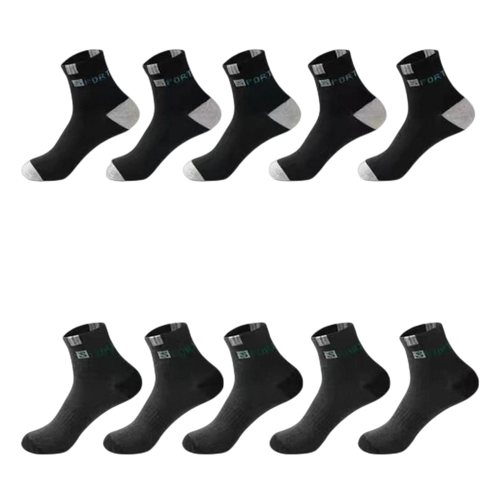 MOGSA Calcetines de 10 pares de calcetines bajos, transpirables, deportivos, informales, para hombre