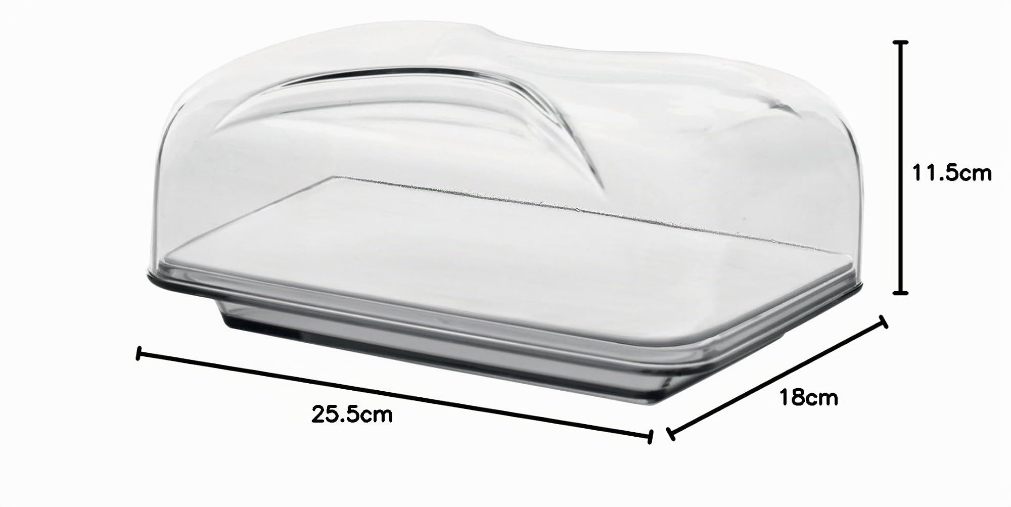 Guzzini Copriformaggio Rettangolare Gocce, Grigio Cielo, 25.5 x 18 x h11.5 cm