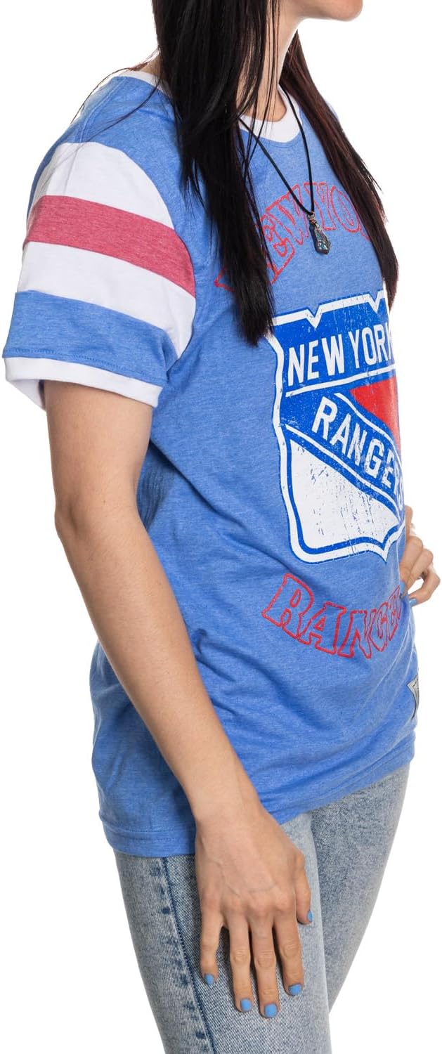 Calhoun NHL Ladies Loose Fit Varsity Style Retro Lounge T-Shirt - Image 3