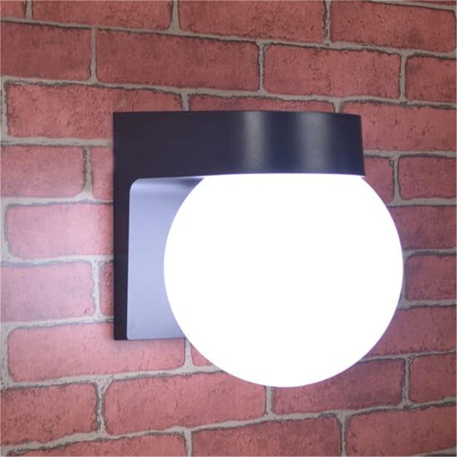 Khukhu Black Base(7W) 15W Led Outdoor Light Fixture Terrace Wall Lanterns Lamp E27 Bulb,Waterproof Exterior Wall Sconce Lamp,Pmma Milky White Lampshade(,6000K)