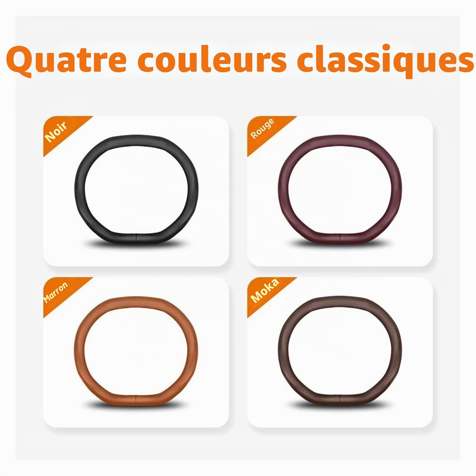 Protégé Volant Voiture Housse Volant en Forme D Ultra Fine en Cuir Microfibre Respirant pour Peugeot 208 408 508 2008 3008 4008 5008 Antidérapant Couvre Volant(Noir)