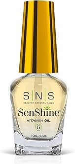 SNS Nail Polish for Nail Dip Powder, SenShine Vitamin Oil - Natural Formula that Supports Stronger & Healthier Nails - Lightly Scented Citrus Formula for Nails & Cuticles - No UV Lamp Required, 0.5 OZ