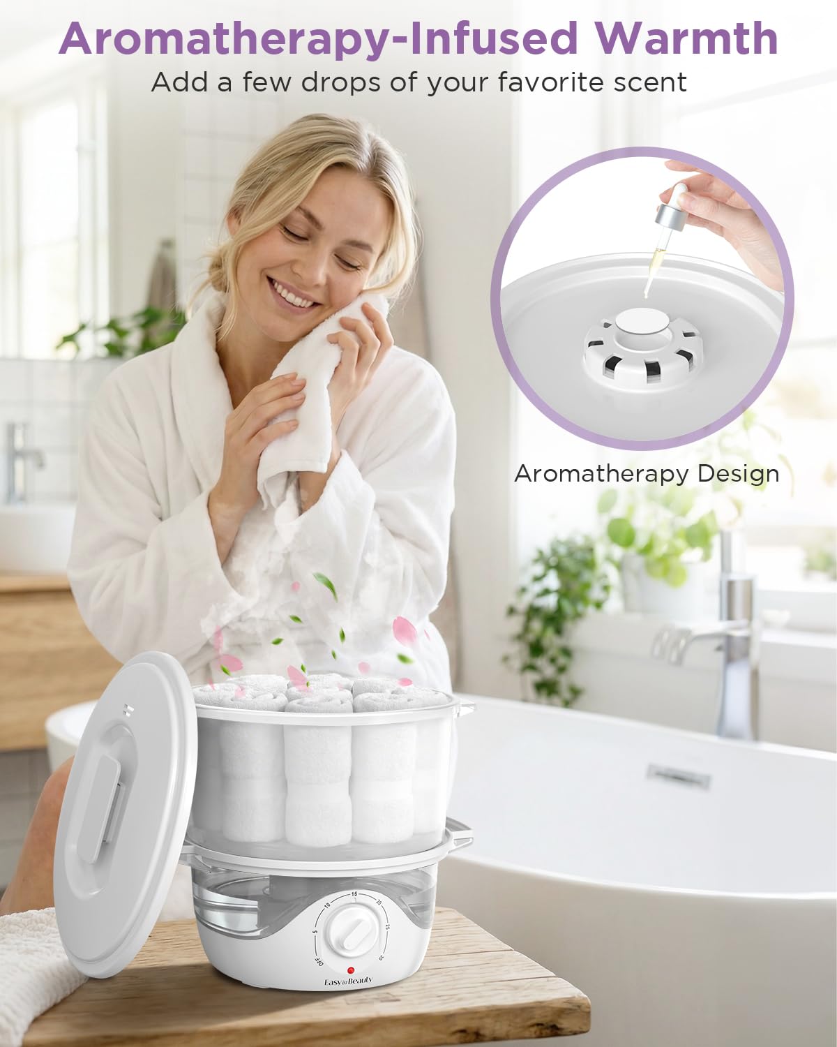 EASYINBEAUTY Portable Hot Towel Warmer and Steamer for Spa & Salon