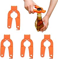 Vista 1 de Paquete de 4 abrebotellas de cocina multifuncional, ajustable, fácil agarre, abridor de botellas naranja, uso para ancianos débiles manos y artritis