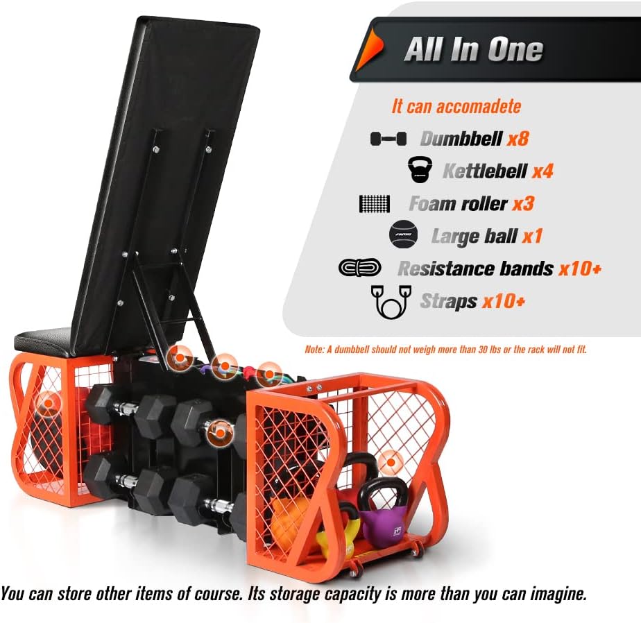 RITFIT WEIGHT BENCH Multi Purpose Strength Training Benches for Home Workouts, Compact Adjustable Weight Bench with Storage Space, No Assembly Required (STB1000) : Sports & Outdoors