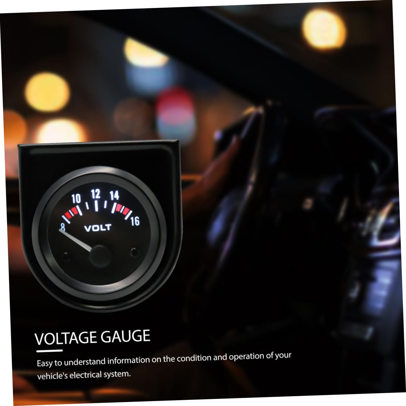 Alipis 16v Black Dc Voltmeter Gauge Automotive Voltage Led Display for Cars Trucks Motorcycles Easy to Read and Operate High Sensitivity Measurement