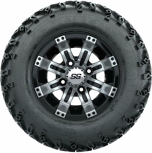 Miniatura 2 de GTW 10 Inch Golf Cart Wheels and Tires Combo  GTW Tempest MachinedBlack Wheels on 20x10-10 Sahara Classic All Terrain Tires  Set of 4