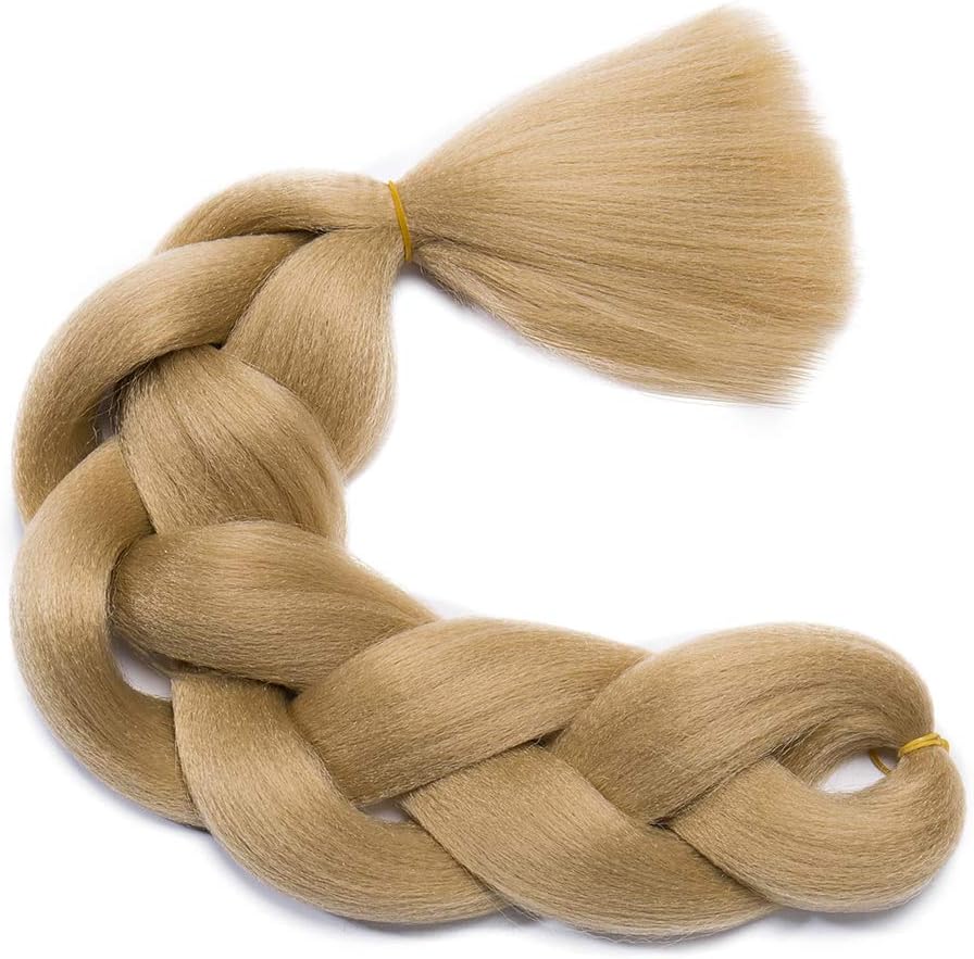 Ombre Braiding Hair 3 Pcs Jumbo Braiding Hair Extensions 24 Inch Jumbo Braid Synthetic Hair for Classic Twist Braiding Ash Blonde - Image 3