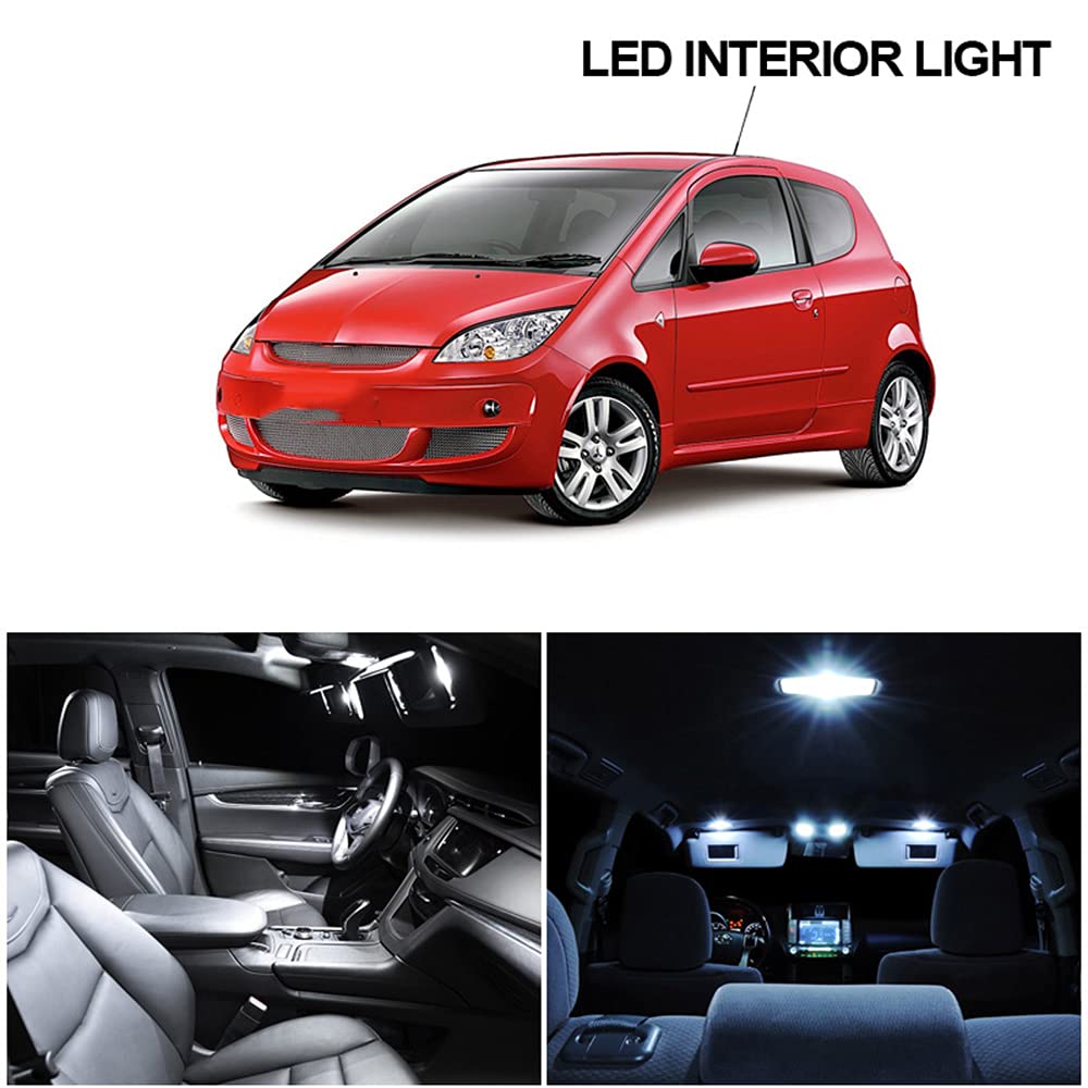 7 pz Canbus Bianco Lampadine LED Interni Cupola Mappa Kit Luce di Lettura, per Mitsubishi Colt MKVI MK6 VI 2004 2012 Lampada targa