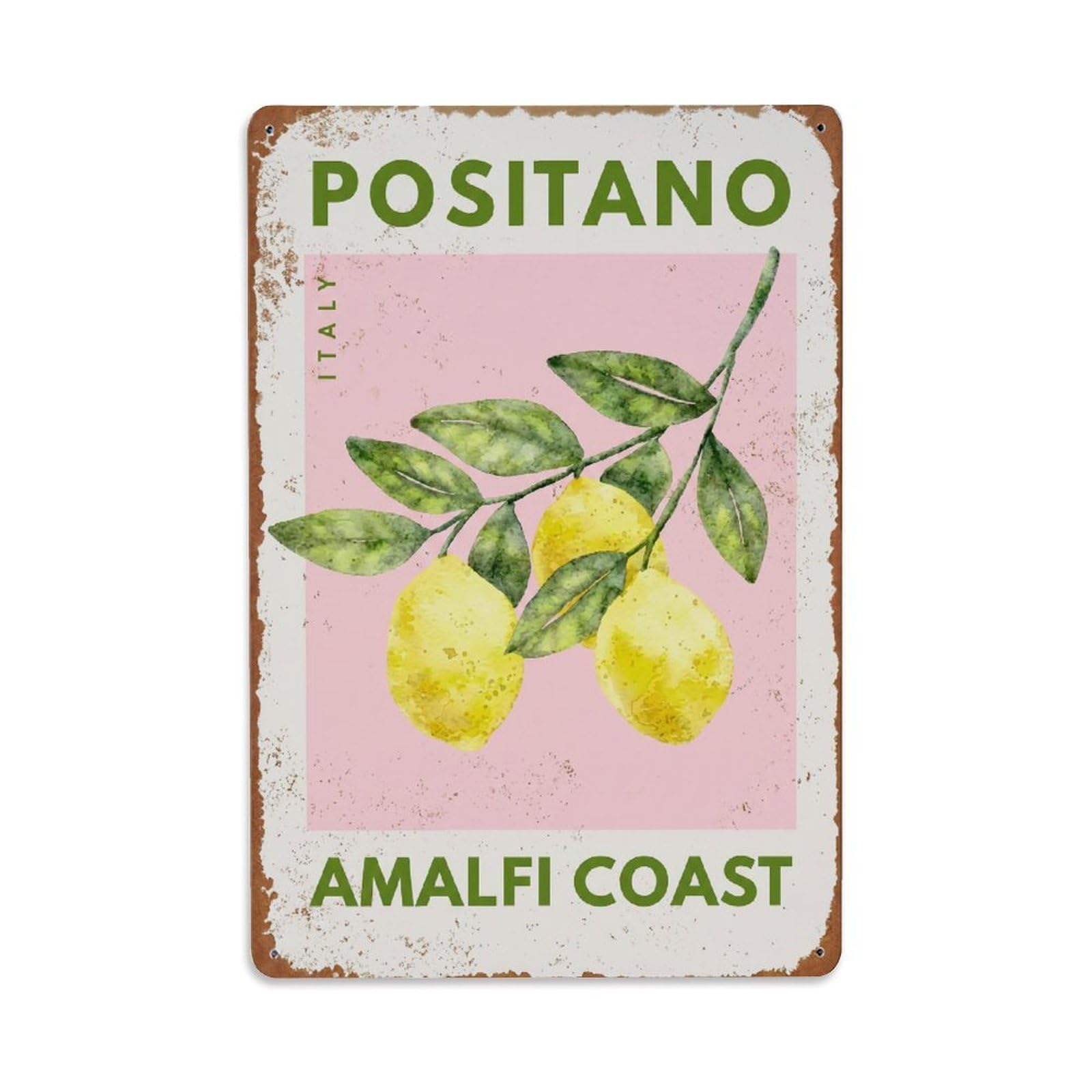 Vintage Travel Positano Italy Coast 1 Metal Tin Sign