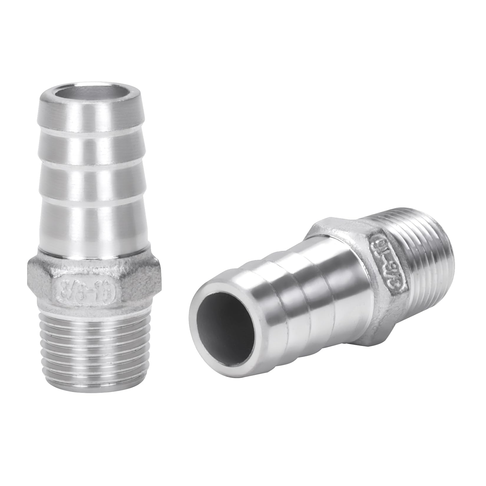Raccord de tuyau de brassage maison cannelé 3/8 NPT mâle inox DERNORD lot de 2