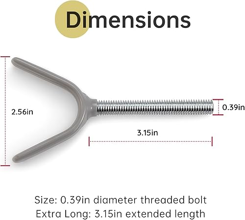 Miniatura 2 de Paquete de 2 adaptadores de barandilla para puerta de bebé, varillas roscadas en Y para montaje a presión para bebé, puertas de seguridad montadas a