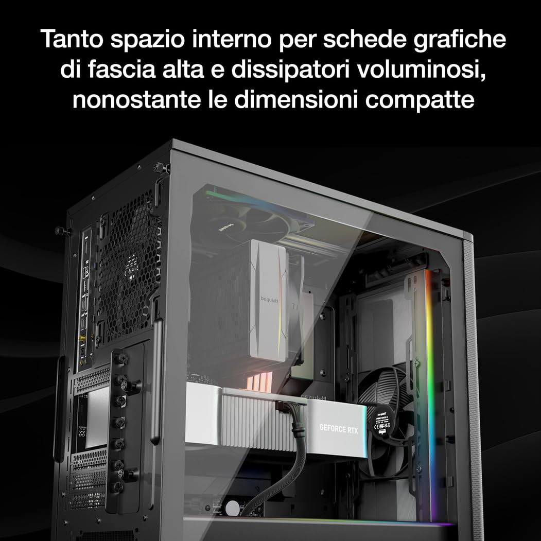 be quiet! Pure Base 501 DX Black case per PC, pannello frontale e superiore con elevato airflow, prestazioni elevate, 3 ventole Pure Wings 3 140mm PWM, straordinaria pressione statica, design dinamico