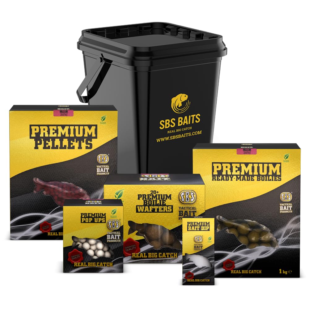 Premium Session Pack C1(Toffee-Tigernut) inklusive Eimer bestehend aus Boilies, Pellets, Dip, Wafters und PopUps