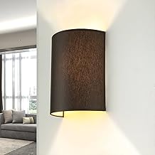 Wandleuchte Stoffschirm in Braun Schlafzimmer Wohnzimmer Flur B:20 cm E27 max. 60 W blendarme Up & Down Wandlampe Modern ALICE