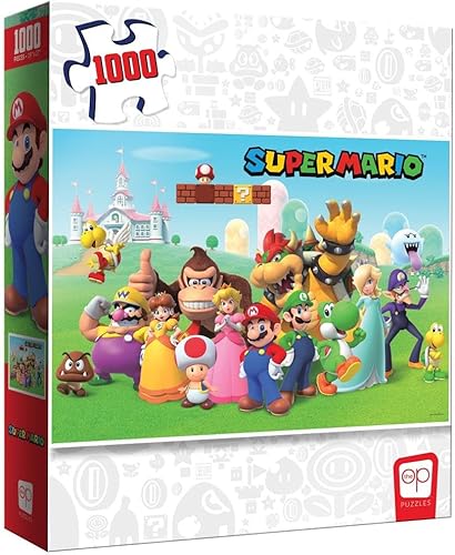 Rompecabezas de 1.000 piezas de Super Mario "Mushroom Kingdom" | Rompecabezas coleccionable de Super Mario con Mario, Luigi, Princess Peach y más | disponible en Yaxa Costa Rica