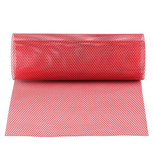 Image of AggAuto Universal 40 inchx13 inch Car Grill Mesh - Aluminum Alloy Automotive Grille Insert Bumper Rhombic Hole 4x8mm, One of the Most Multifunctional Shape Grids Red