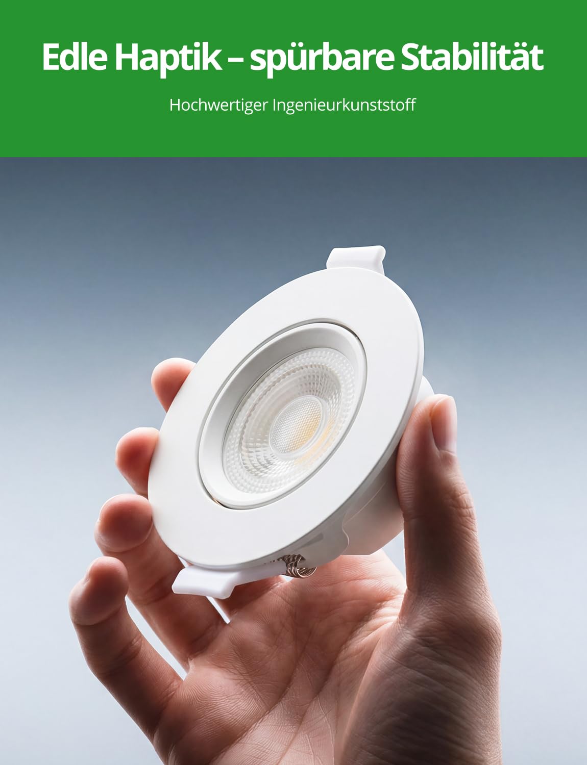 HOMEOW IP65 LED Einbaustrahler 230V Badezimmer Extra Flach Schwenkbar 60mm-68mm Einbauspots, 5W 710lm Bad Einbauleuchte Deckenstrahler für Küche, 20er Set