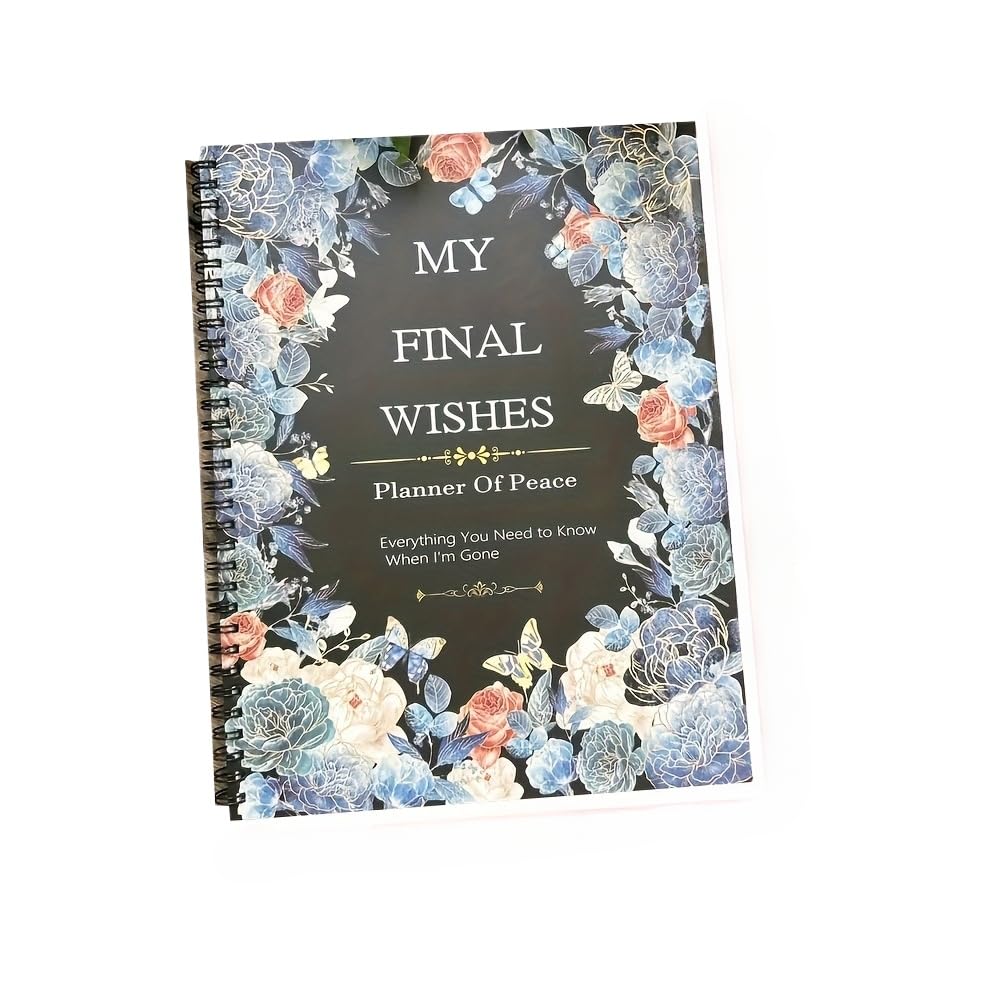 End-of-Life Planner, My Last Wish Binder Organizer, Life Planner, Guide When I Leave Final Arrangement Workbook Organizer's Notebook (Black and Blue)