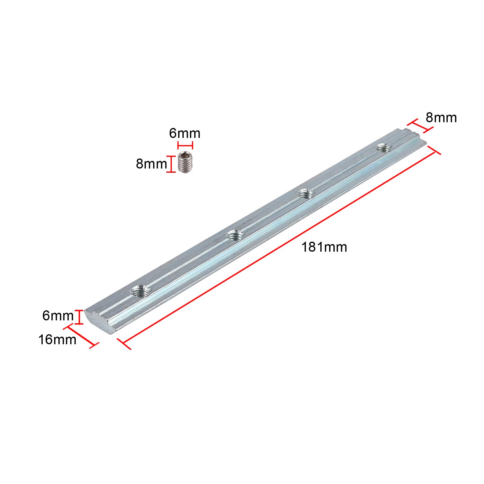 Kit De 16 Conectores Para Perfiles De Aluminio – Medidas 30x30 Mm, Largo 180 Mm, Incluye Tornillos M6 Para Estructuras