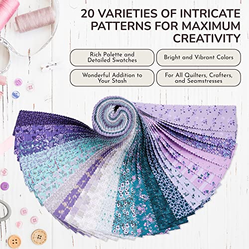 tinyspool amp co jelly roll fabric strips for quilting crafting and sewing 40 strip assorted bundle soft cotton for blanket rug upholstery home decor and purse making merry mermaid