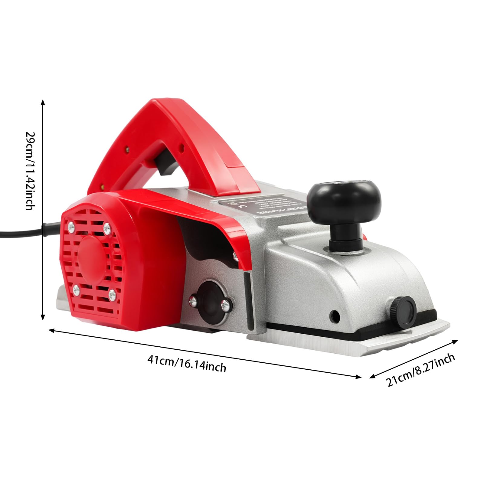 Hobelmaschine Elektrohobel,1300W Elektrische Hobelmaschine mit Kabel,13000 U/min,Einstellbares Hobeltiefe 2mm/Entgratungstiefe 18mm,für Hobeln,Nuten,Entgraten