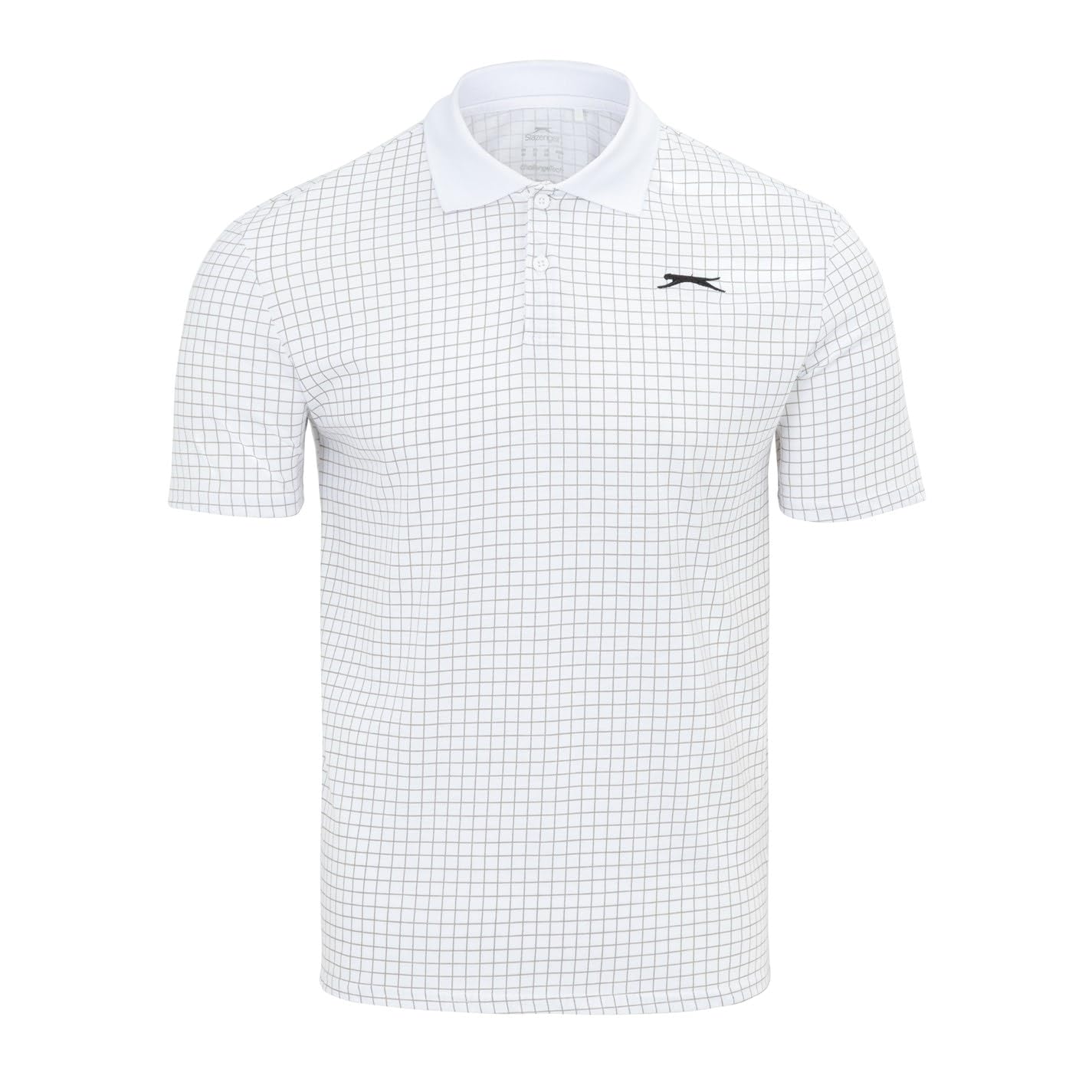 Slazenger Mens Check Golf Polo Shirt White XXXXL