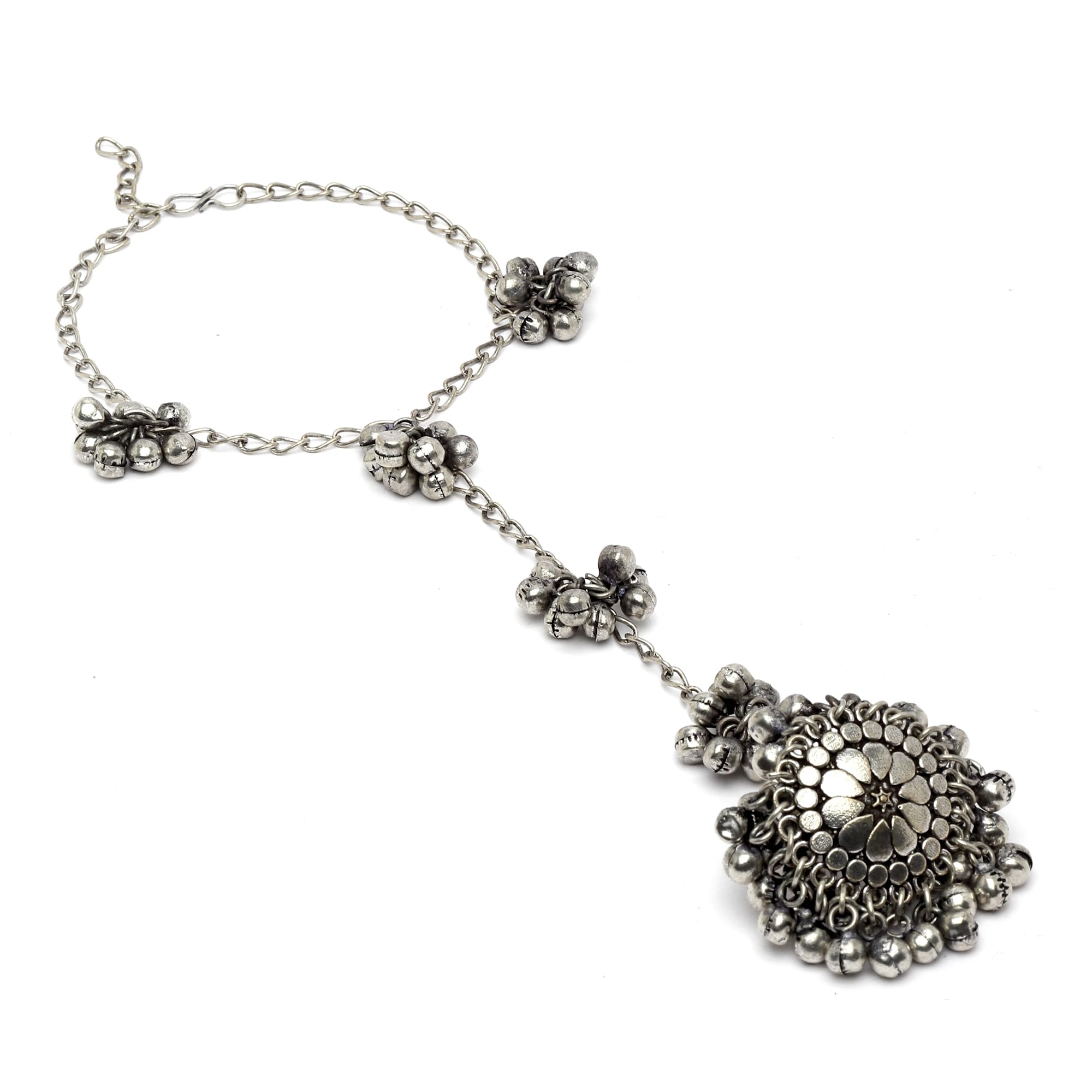 Sasha Oxidised German Silver Ghungroo Embellished Ring Bracelet For Women Girls. Ethnic Wedding Jewellery (B0D22LDFSY) Amazon Price History, Amazon Price Tracker