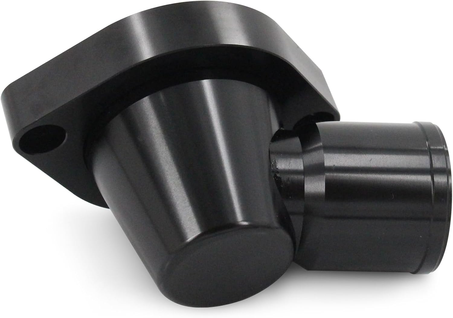 Billet Aluminum Swivel Thermostat Housing Water Neck 90° 1.5" - Fits for GM LS Series Engines (black)