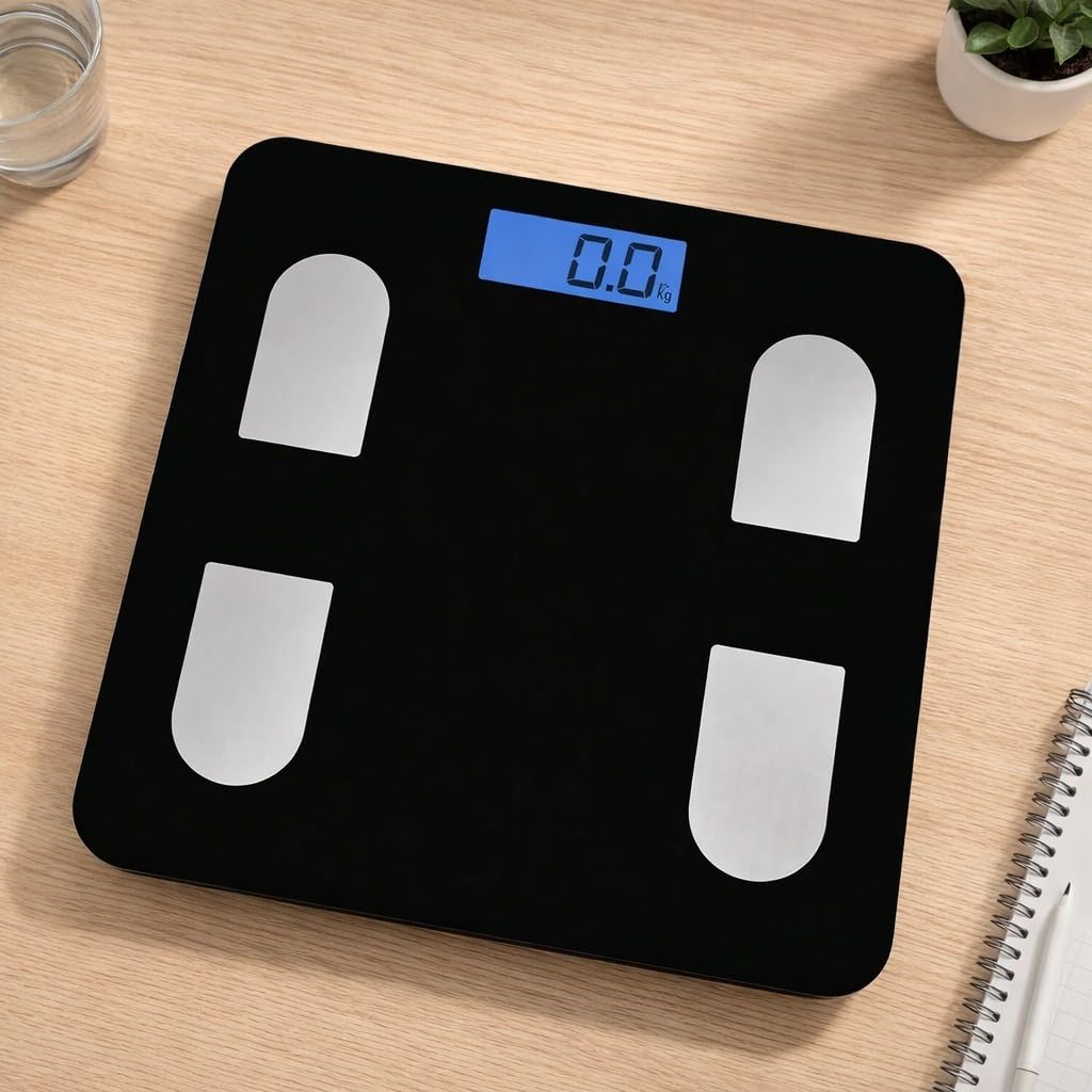 Digital Body Fat Scale, Black, LCD Display, Accurate Measurements, Premium Quality Design, Fitness Weighing Scale-picture-30