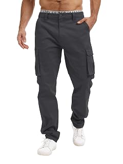 Breampot Herren Cargohose Baumwolle Chino Hosen Freizeit Outdoorhose Arbeitshose Stilvolle Pants - Amazon product rated Grade A