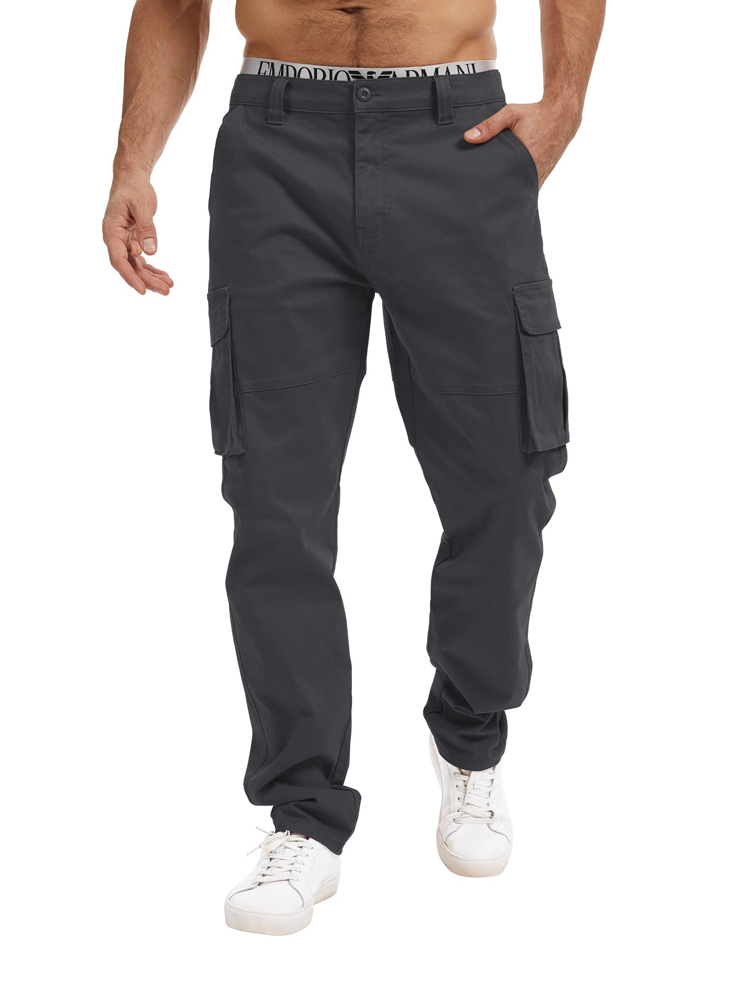 Breampot Herren Cargohose Baumwolle Chino Hosen Freizeit Outdoorhose Arbeitshose Stilvolle Pants