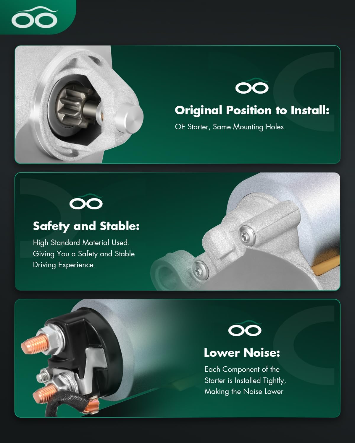 SCITOO Motor Starter for F89U-11000-BA Starters Fit for Ford for Aerostar 1997, for Ford for Explorer 1997-2010, for Ford for Explorer Sport Trac 2001-2005 2007-2010, for Ford for Mustang 2005-2010