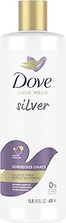 Dove Gorgeous Grays Shampoo lightweight system for hair volume & radiant shine with less brassiness, sulfate free shampoo with biotin complex 400 ml