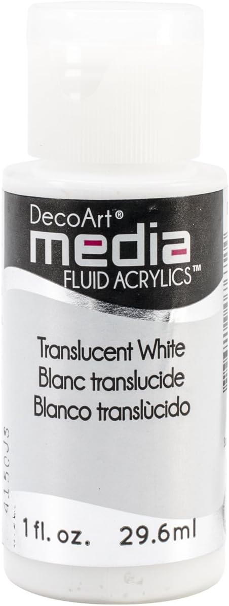 Deco Art Media Fluid Acrylic Paint, 1-Ounce, Translucent White