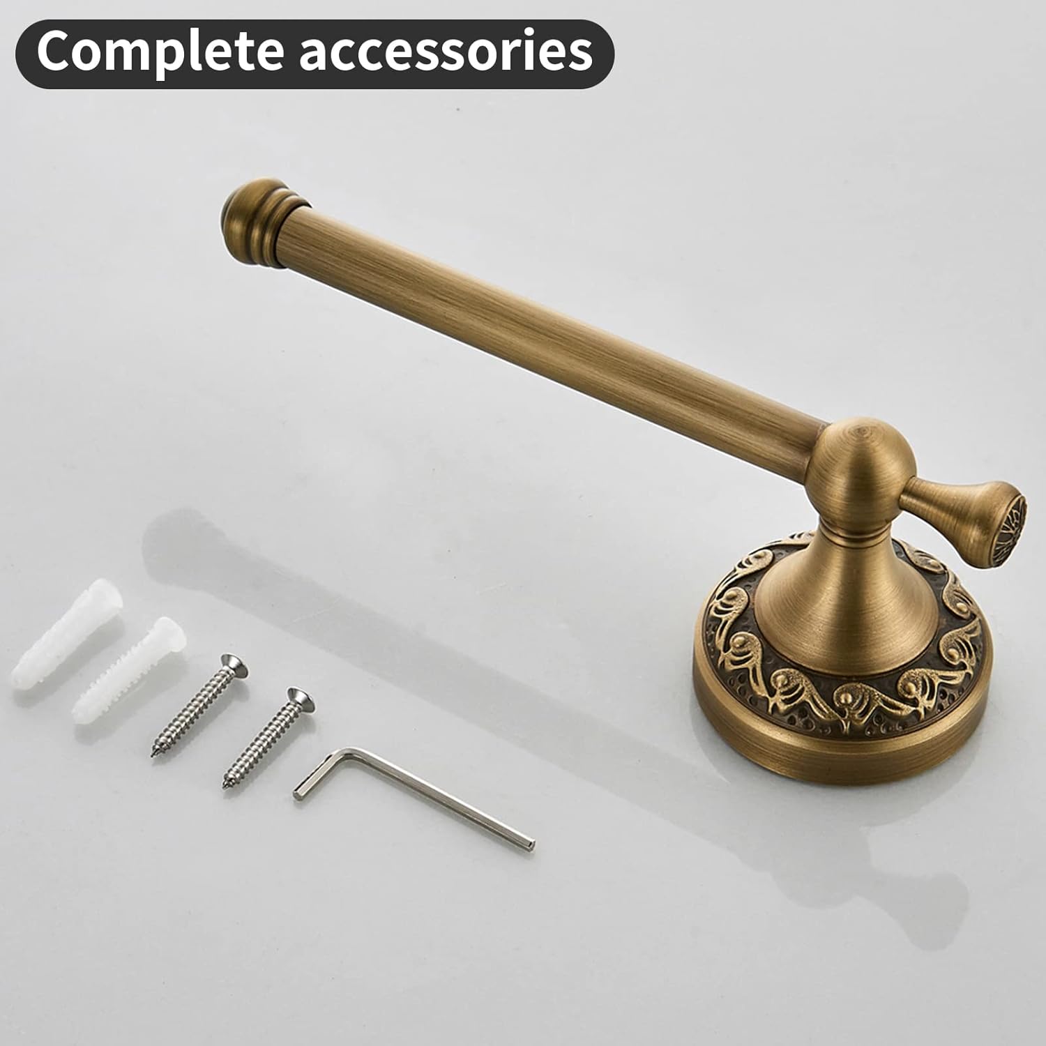 Leyden Brass Toilet Paper Holder,Antique Towel Ring Retro Hand Towel Holder Tissue Roll Paper Hanger Bathroom Accessories Wall Mounted Vintage 2 Pieces