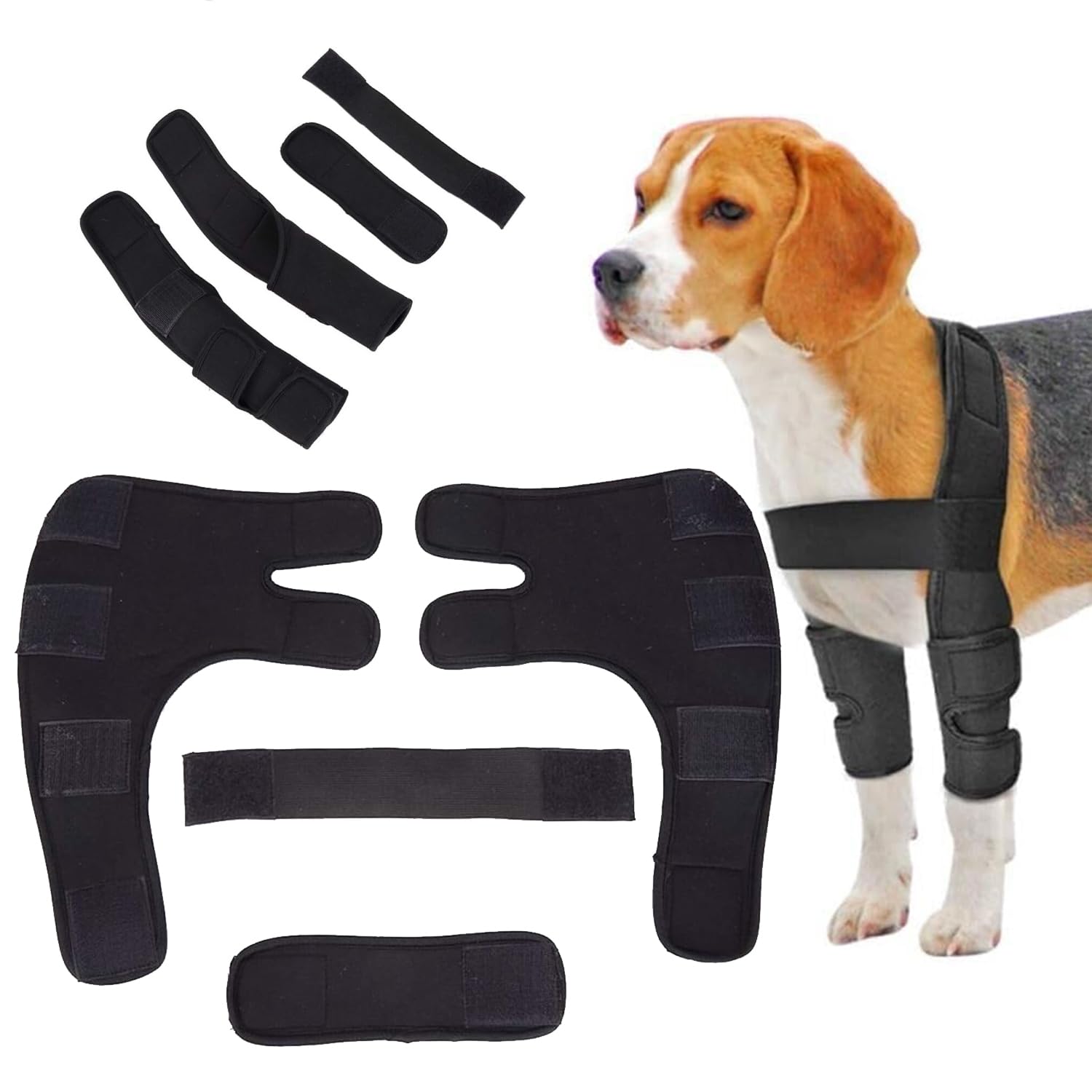 Pet Front Legs Support Dog Double Legs Support Straps Pet Braces Front Leg Strap Pet Health & Care Support (Black, Medium)