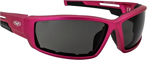 Miniatura 3 de Global Vision Sly - Gafas de sol acolchadas para mujer, 2 pares, montura metálica rosa y morada con lentes ahumadas