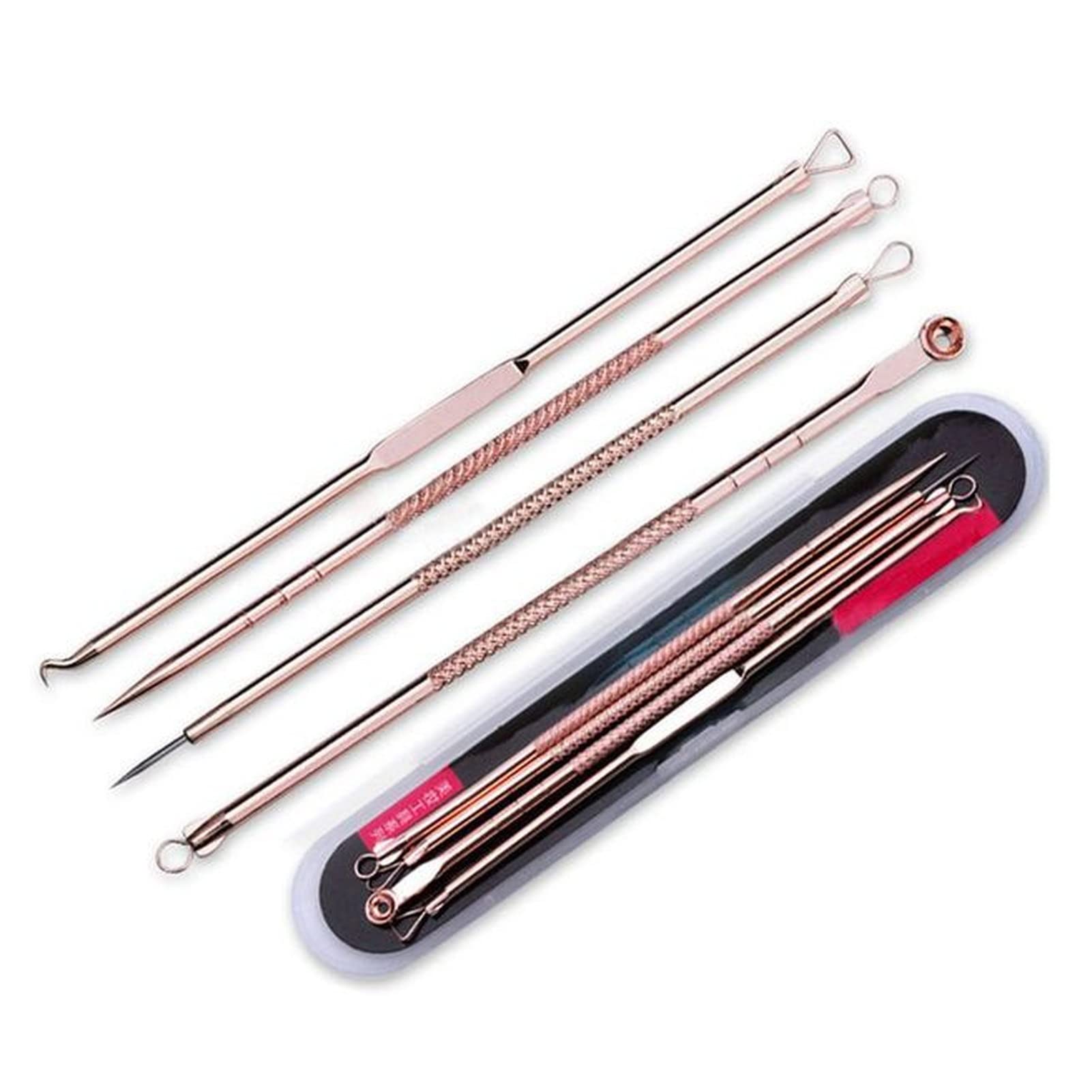Akne Nadel 4 stücke Edelstahl Akne Entfernung Nadeln Pickel Blackhead Remover Werkzeuge Löffel Gesicht Hautpflege Werkzeuge Nadeln Gesichtsporenreiniger Akne-Nadel