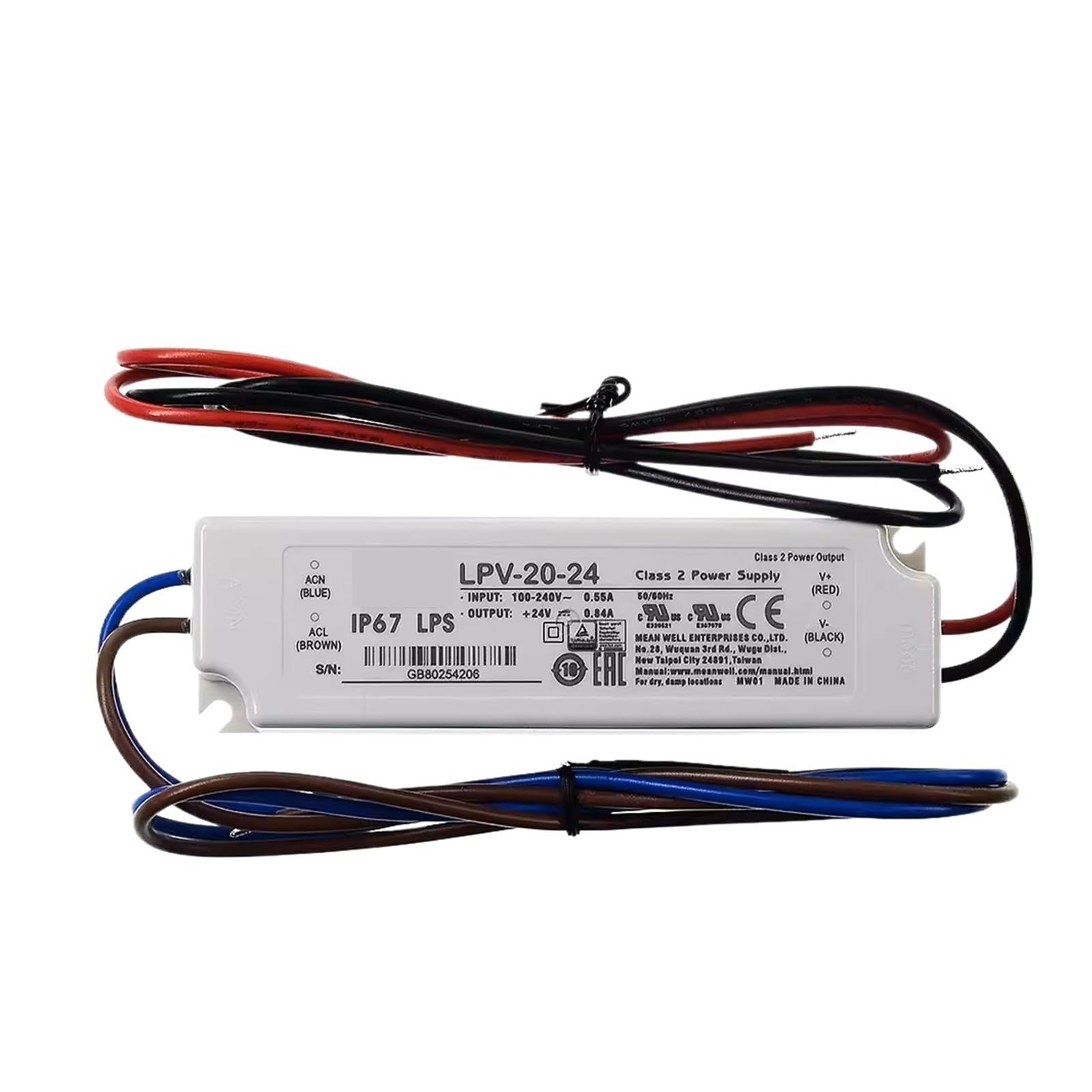 HYUJNAFZR 220 to 12V Waterproof 24V Switching Power Supply LPH-20 Driver IP67(24v 0.84a Lpv-20-24)