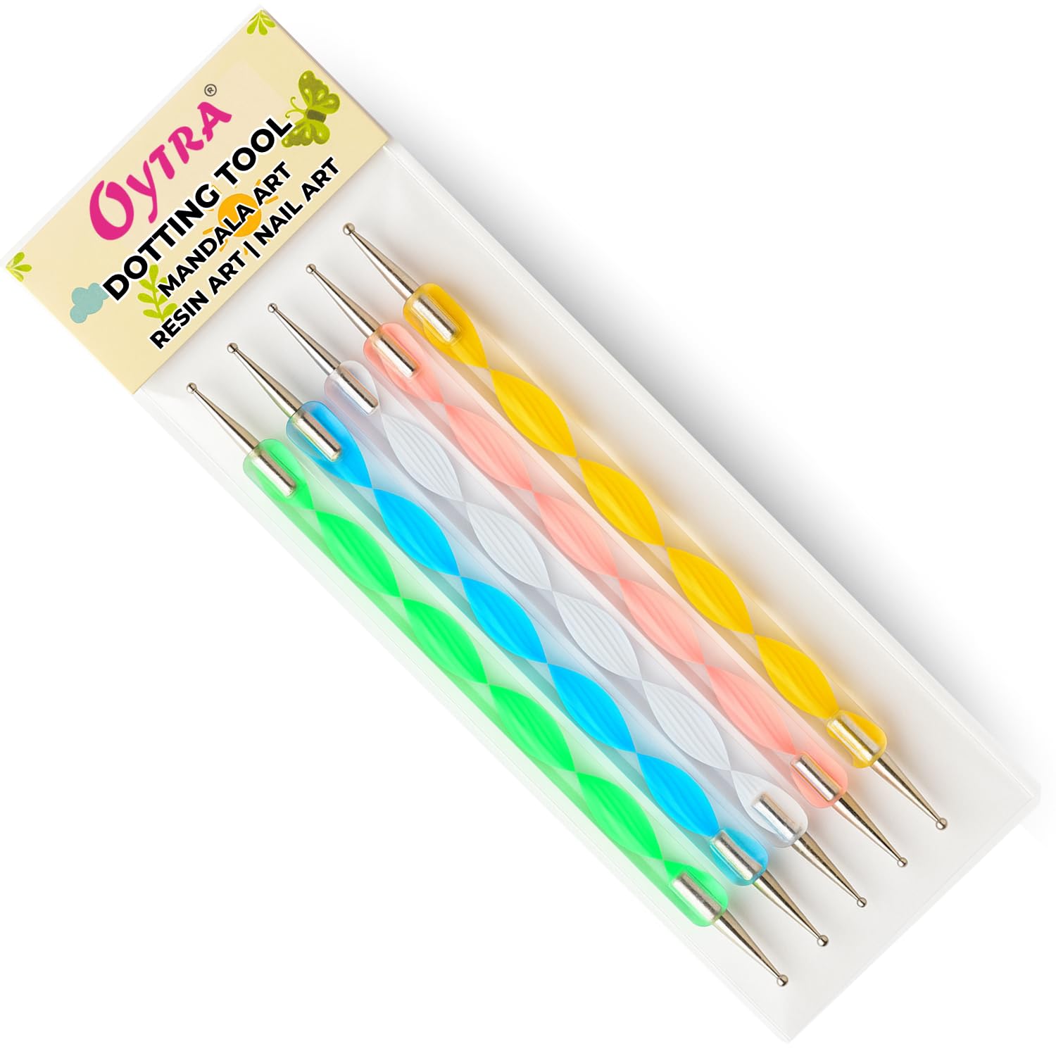 Oytra Dotting Tool 5 Piece Set Embossing Stylus for Mandala Clay Pottery Ceramic Nail Art and Polymer Clay Acrylic
